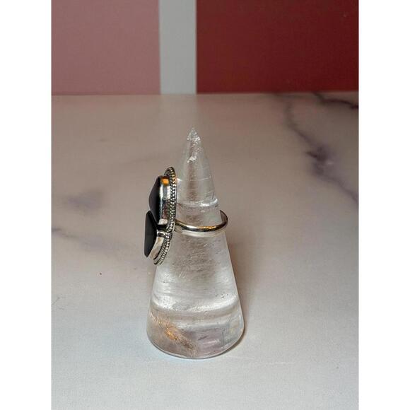 Ammolite Double Stone Sterling Silver Ring: 925 Silver • Size 6 - Picture 9 of 9